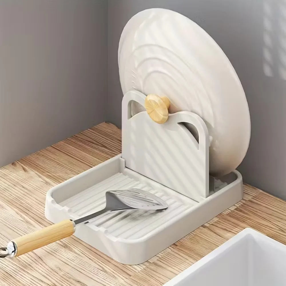 Kitchen Counter Spoon Rack - Pot Lid Rack and Spoon Rack - Multi-Purpose Small Tools to Keep the Countertop Clean - Silicone Rac