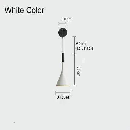 Modern Bedroom Bedside Wall Lights Gray White Black Aluminium Wall Sconces LED E27 Wall Lamp Indoor Living room Illuminaire