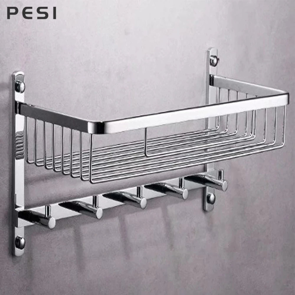 Bathroom Towel Holder Storage Rack Stainless Steel Firm Shower Kitchen Cabinet Wall Storage Organizer Rack Black,Gold,Chrome.