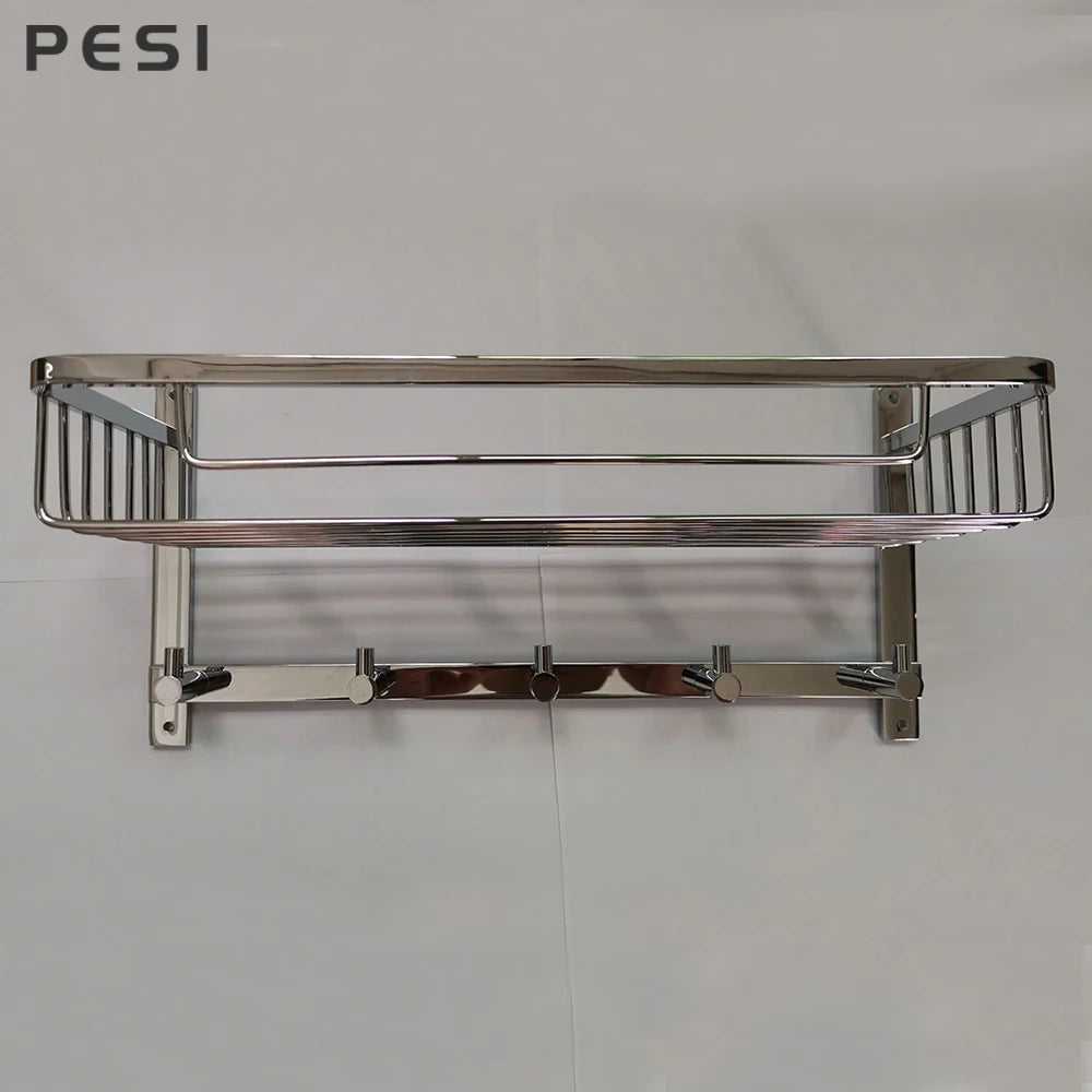 Bathroom Towel Holder Storage Rack Stainless Steel Firm Shower Kitchen Cabinet Wall Storage Organizer Rack Black,Gold,Chrome.