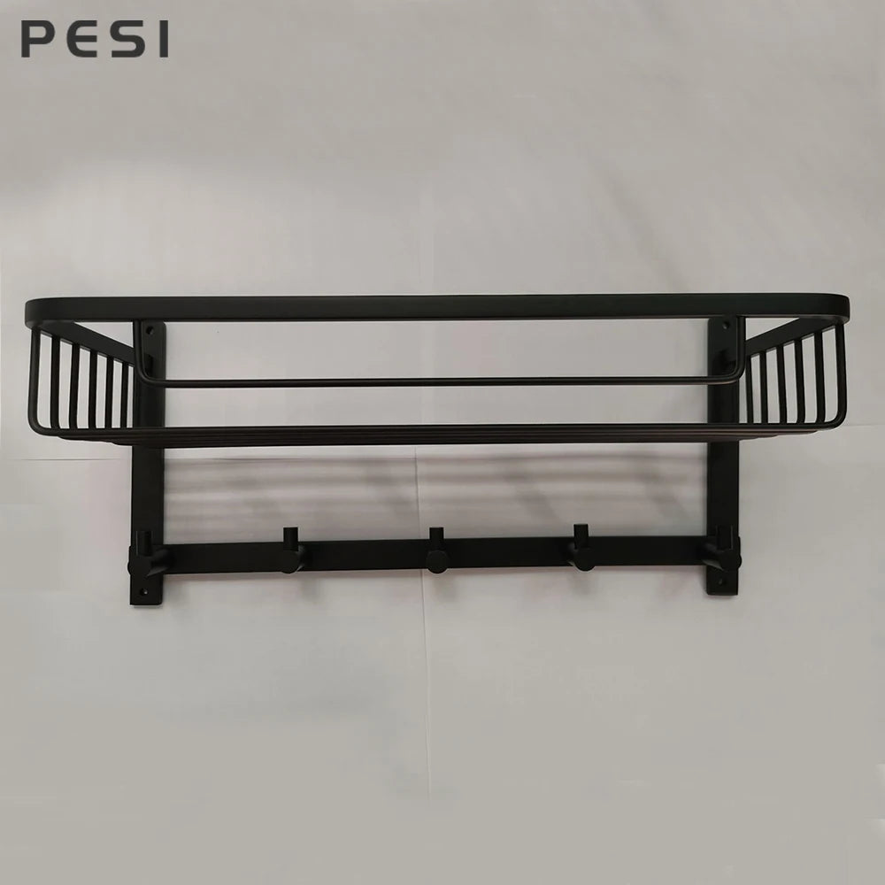 Bathroom Towel Holder Storage Rack Stainless Steel Firm Shower Kitchen Cabinet Wall Storage Organizer Rack Black,Gold,Chrome.