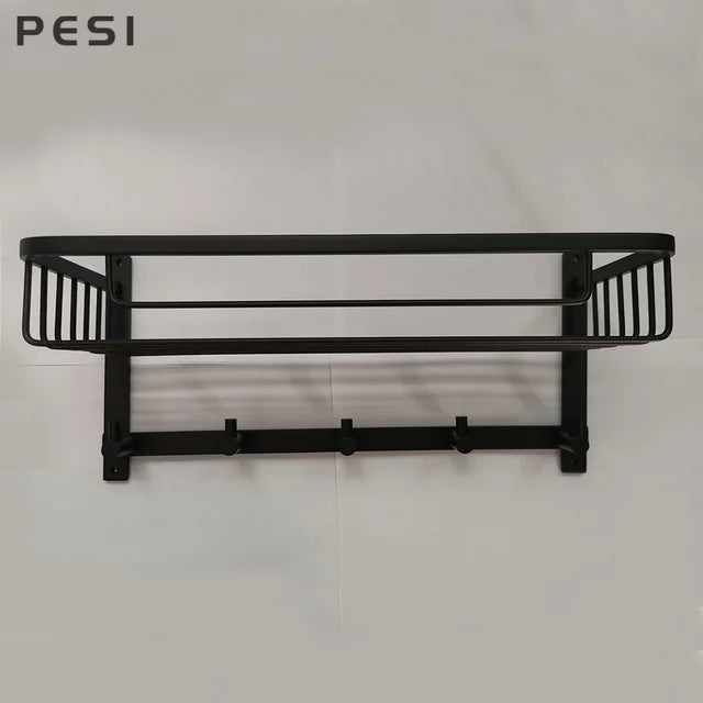 Bathroom Towel Holder Storage Rack Stainless Steel Firm Shower Kitchen Cabinet Wall Storage Organizer Rack Black,Gold,Chrome.