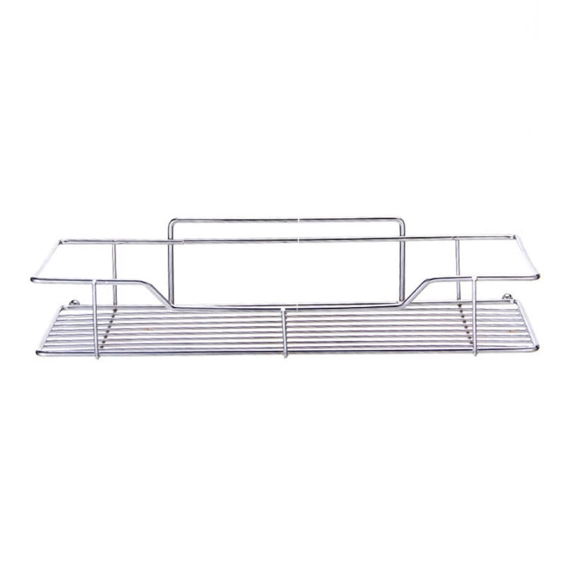 Bathroom Shelf Stainless Steel Shower Organizer Basket Kitchen Storage Shelf Wall Mounted Storage Rack with Adhesive Sticker