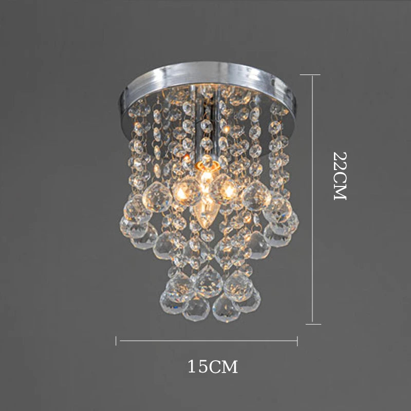 Bedroom Living Room Home Decoration Indoor Lamp Corridor Entrance Hallway Hanging Crystal Chandelier Gold And Silver Dual Color