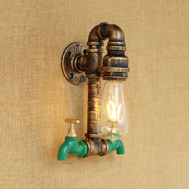 Creative bedroom living room hotel foyer cafe bar club restaurant light E27 wall lamp pipe wall sconce bra corridor aisle lamp