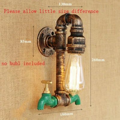 Creative bedroom living room hotel foyer cafe bar club restaurant light E27 wall lamp pipe wall sconce bra corridor aisle lamp