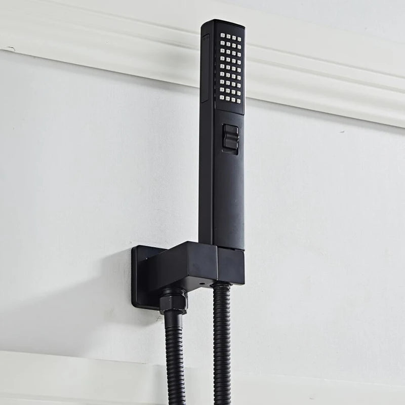 Bathroom Accessories Black Wall ABS Shower Mounting Brackets Black Shower&Spray 2 Function Handheld Sprinkler Balck 150CM Hose