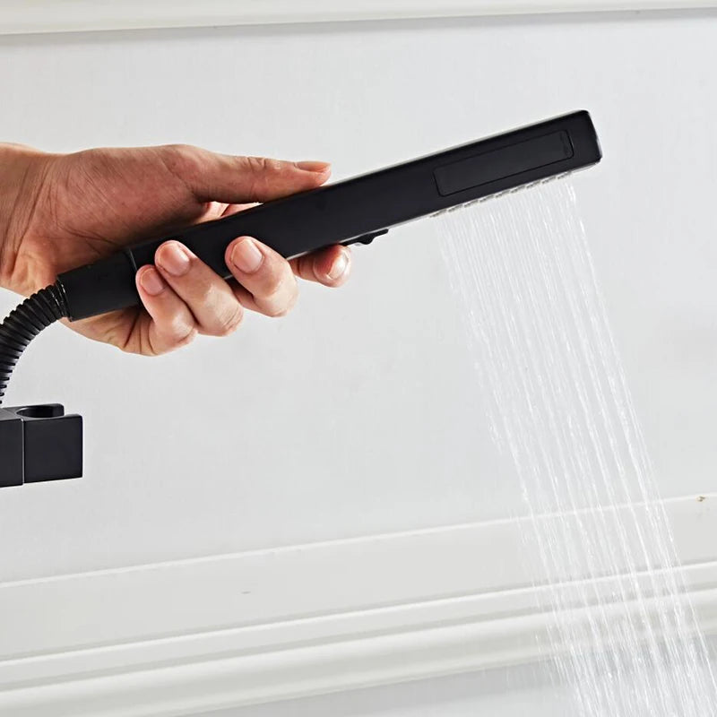 Bathroom Accessories Black Wall ABS Shower Mounting Brackets Black Shower&Spray 2 Function Handheld Sprinkler Balck 150CM Hose