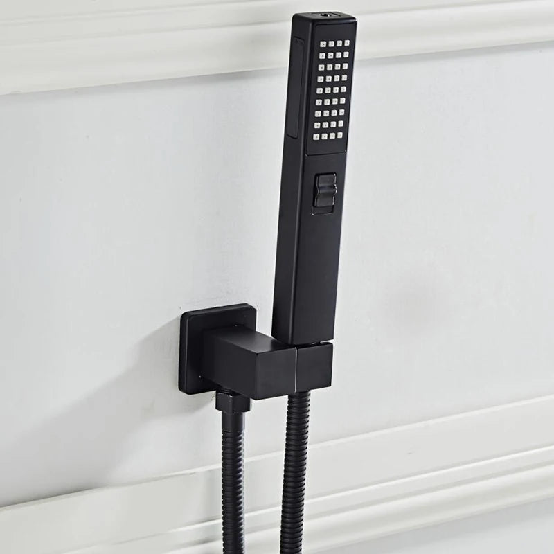 Bathroom Accessories Black Wall ABS Shower Mounting Brackets Black Shower&Spray 2 Function Handheld Sprinkler Balck 150CM Hose