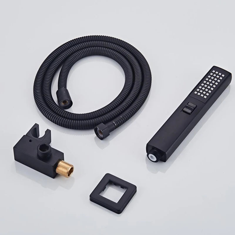 Bathroom Accessories Black Wall ABS Shower Mounting Brackets Black Shower&Spray 2 Function Handheld Sprinkler Balck 150CM Hose