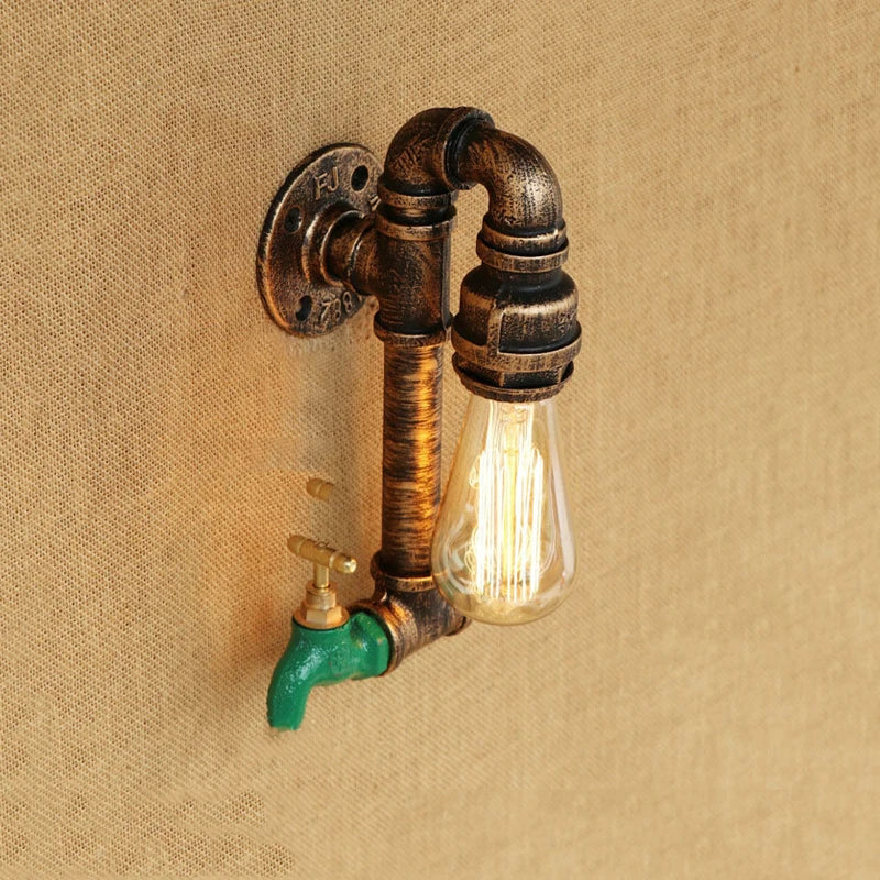 Creative bedroom living room hotel foyer cafe bar club restaurant light E27 wall lamp pipe wall sconce bra corridor aisle lamp