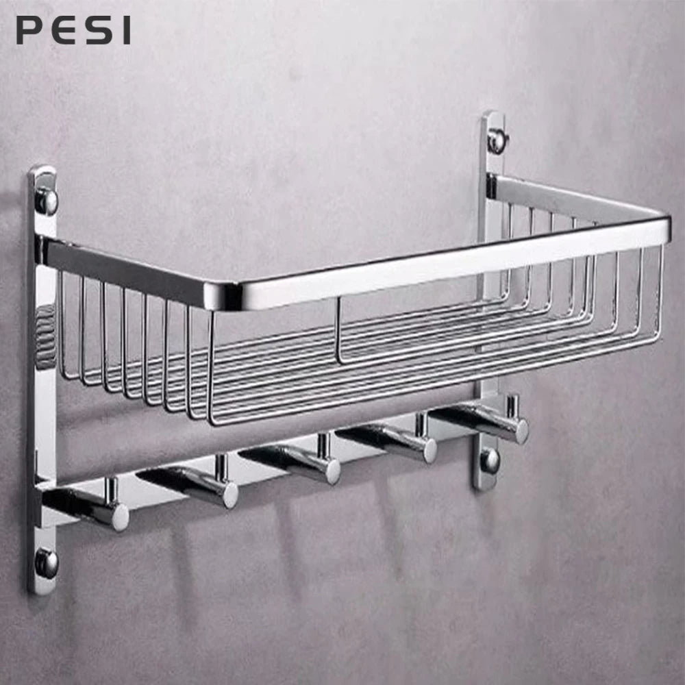 Bathroom Towel Holder Storage Rack Stainless Steel Firm Shower Kitchen Cabinet Wall Storage Organizer Rack Black,Gold,Chrome.