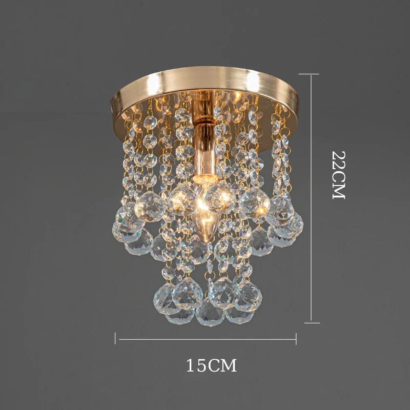 Bedroom Living Room Home Decoration Indoor Lamp Corridor Entrance Hallway Hanging Crystal Chandelier Gold And Silver Dual Color