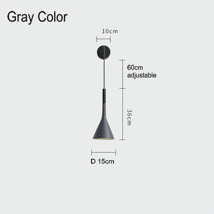 Modern Bedroom Bedside Wall Lights Gray White Black Aluminium Wall Sconces LED E27 Wall Lamp Indoor Living room Illuminaire
