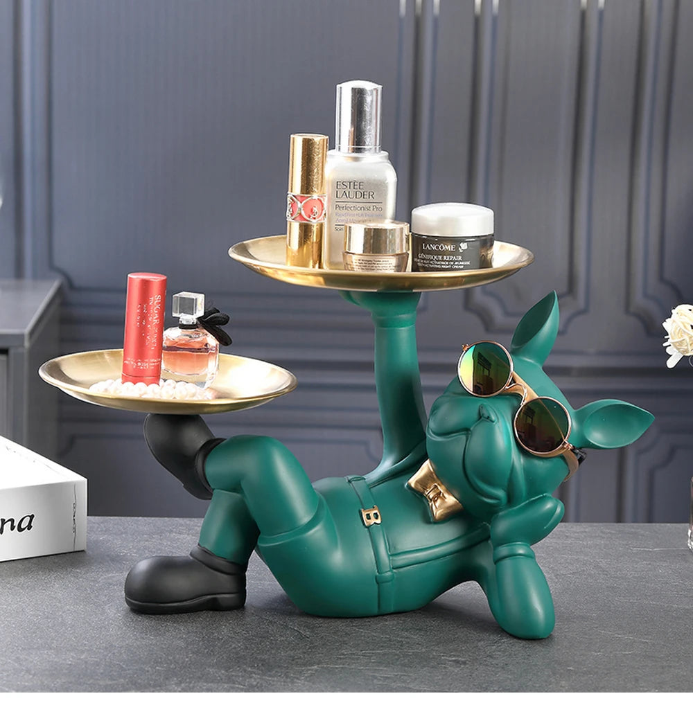 Bulldog Animal Figurines Cool Dog Statue Sculpture Living  Study Room Bedroom Decor Home Interior Decoration Accessories