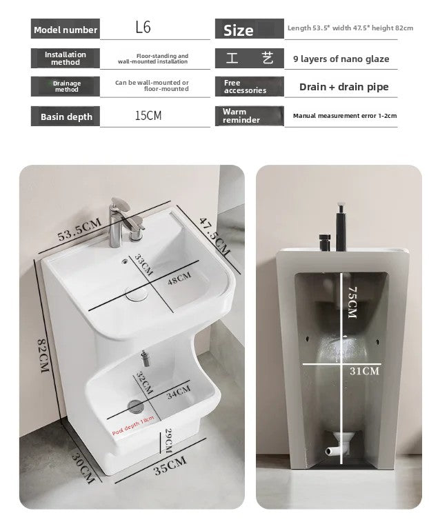 Bathroom Sinks,Double Level Porcelain Wudu Sink,Foot Wash Basin Ablution,Ceramic,mop Sink,Indoor and Outdoor