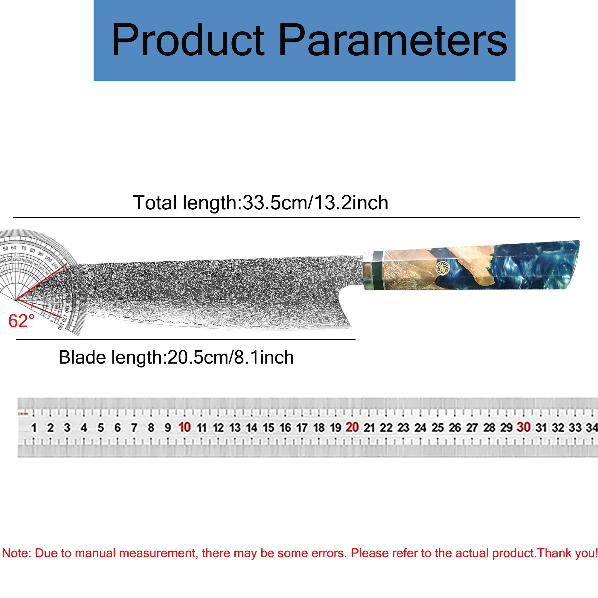 Household 67 Layer Damascus Steel Kiritsuke Knife Meat Chef Knife Fruit Vegetable Slicing Knife Cooking Tools Kitchen Stuff