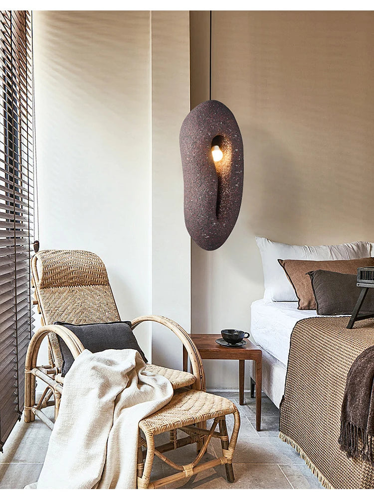 Online Celebrity Designer Dining Room Qingba Small Droplight Japanese Wabi Sabi Retro Red Home Stay Bedside Pendent Lamp