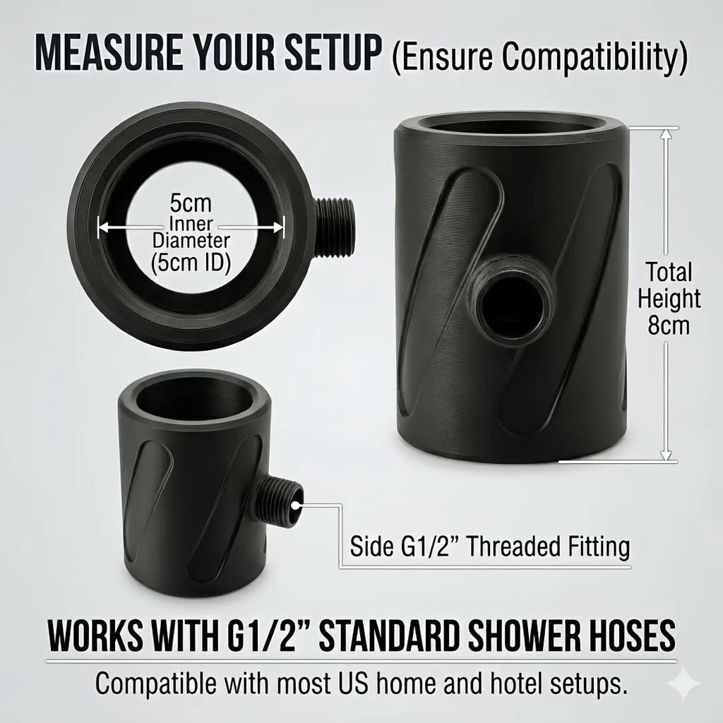 Bathroom shower head for men, designed for bathing, with a high-pressure, large-flow, ring-shaped showerhead. Suitable for G1/2inch standard connectors. Easy to disassemble, compact and portable, can also be used outdoors