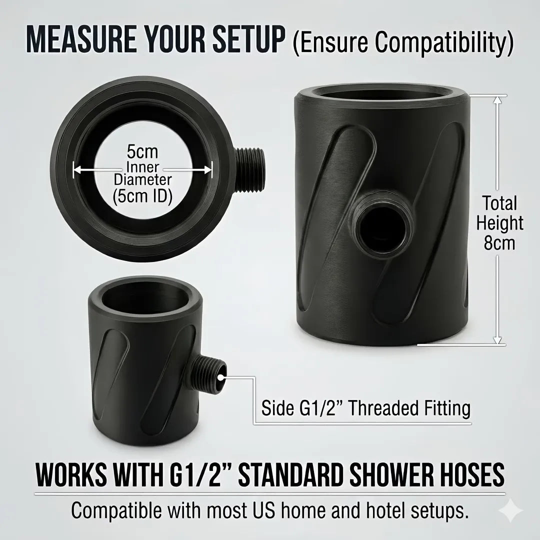 Bathroom shower head for men, designed for bathing, with a high-pressure, large-flow, ring-shaped showerhead. Suitable for G1/2inch standard connectors. Easy to disassemble, compact and portable, can also be used outdoors