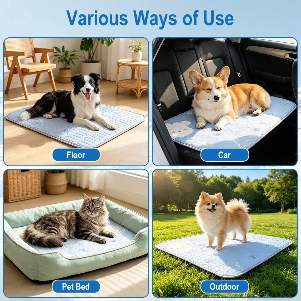 Dog Cooling Mat Summer Pet Cold Bed 3 Sizes For Small Big Dogs Pet Cat Portable Cooling Durable Blanket Sofa Cat Ice Pad Blanket