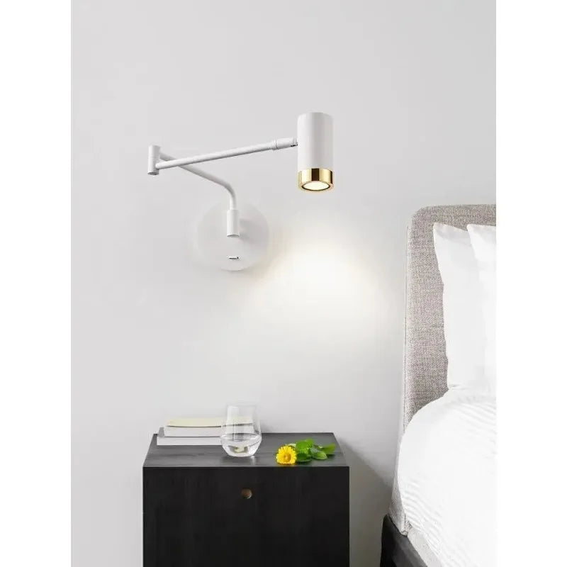 Modern Living Room Rocking Arm Wall Lamp Bedlamps for Bedroom Hotel Creative Telescopic Foldable Reading Wall Lamps