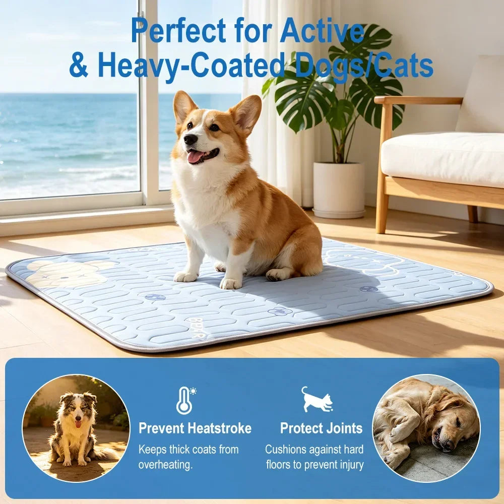 Dog Cooling Mat Summer Pet Cold Bed 3 Sizes For Small Big Dogs Pet Cat Portable Cooling Durable Blanket Sofa Cat Ice Pad Blanket