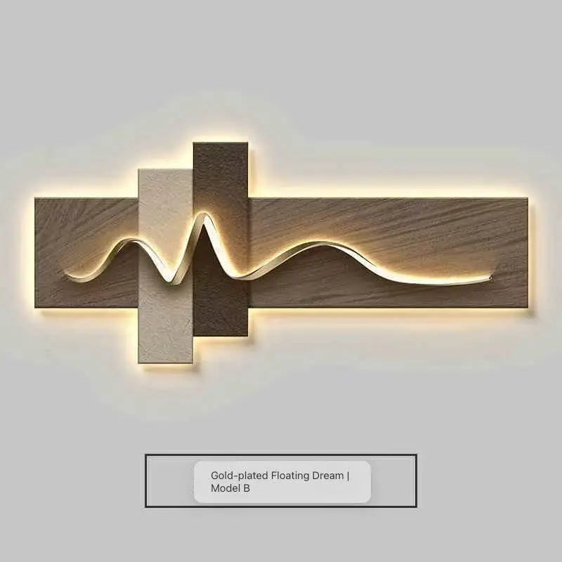 Living room decoration painting LED ambient wall light painting modern luxury sofa background wall, minimalist hanging painting