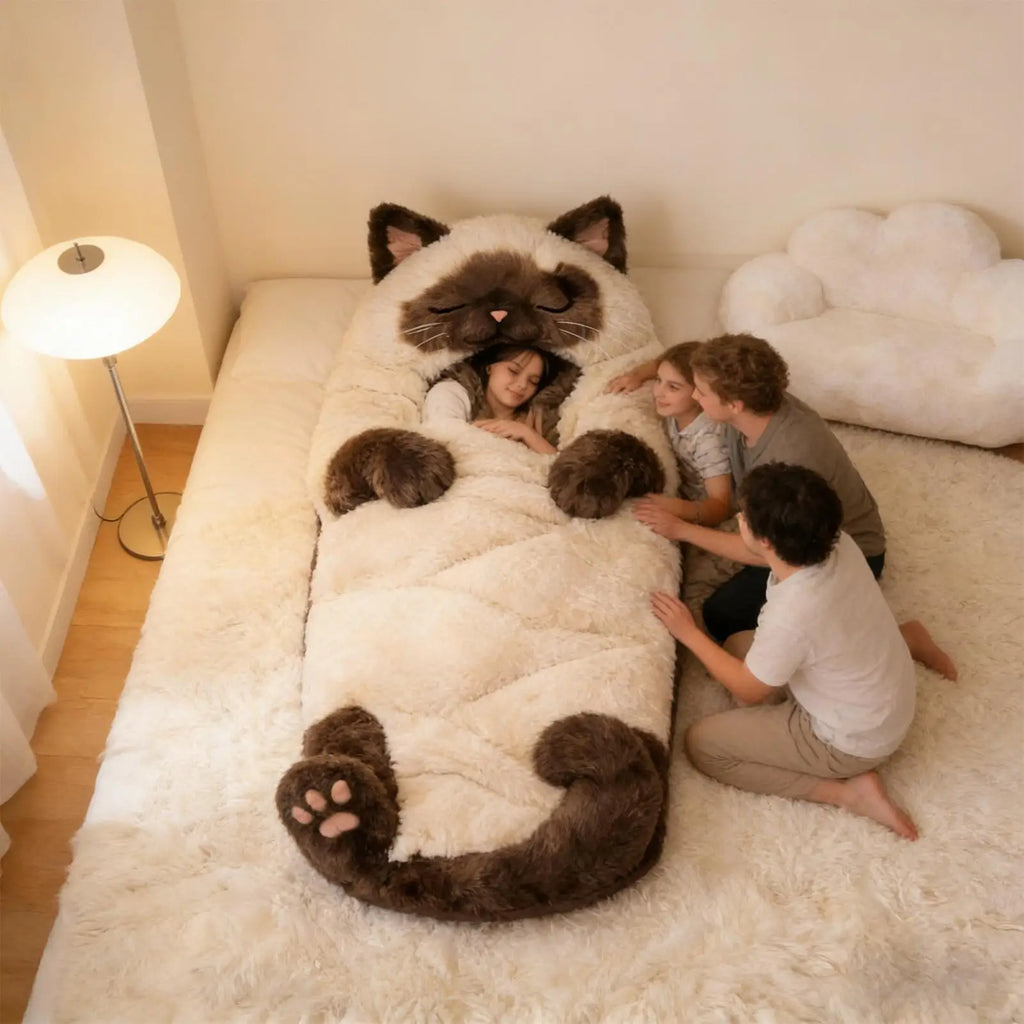 Adult Sleeping Bag Soft Warm Room Decor Cat Envelope Warm Sleeping Bag For Indoor Home Bedroom Living Room Apartment Dorm Hotel