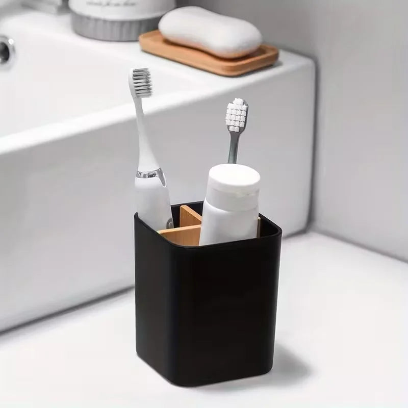 Bathroom Organizer Made of with Three Compartments for Toothbrushes And Toothpaste, Suitable for Electric Toothbrushes