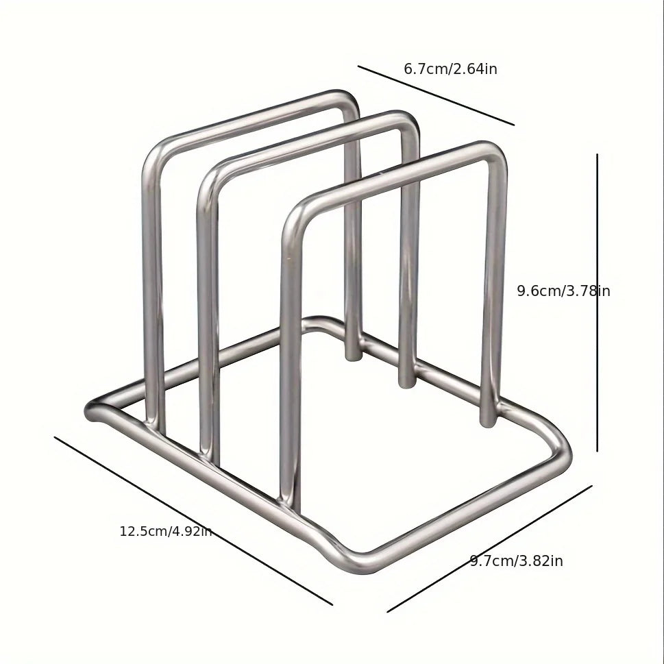 Kitchen stainless steel chopping board rack, chopping board holder, household storage rack, thick double-layer storage pot rack