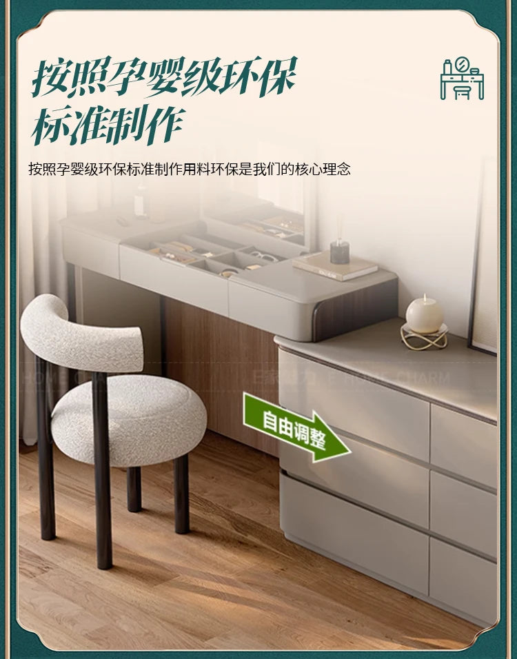 Bedroom Big Dressing Table Vintage Desk Aesthetic Luxury Dressing Table Nordic Girls Espejo Maquillaje Luz Home Furniture