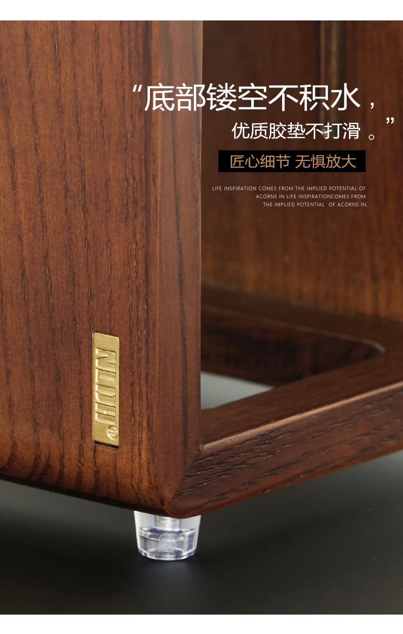 Kitchen countertop solid wood knife storage rack Household knife base Ventilation mould proof drainage knife rack knife case