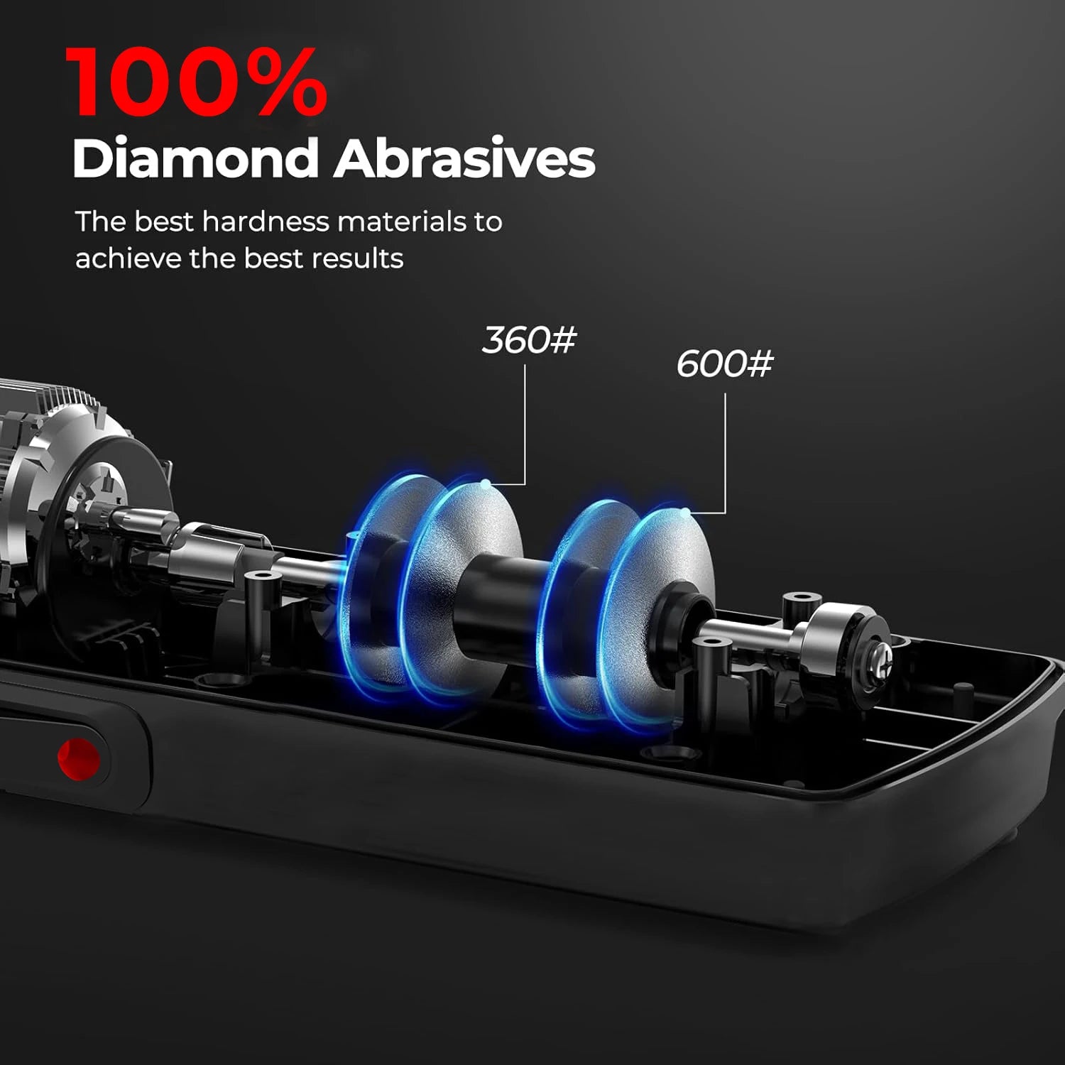 Kitchen Electric Knife Sharpener, 100% Diamond Abrasive, 20° Precision Sharpening, Quickly Restores Blade Sharpness