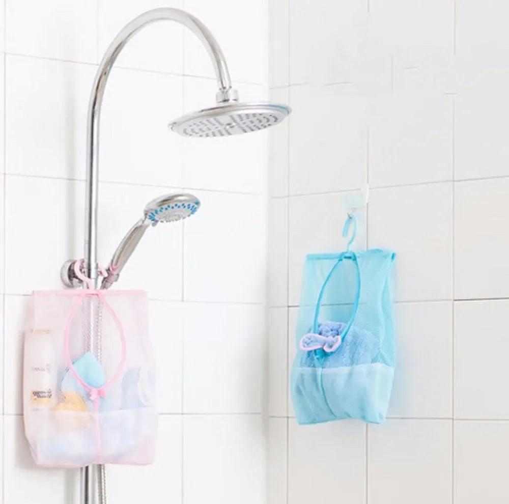 Bathroom Kids Toys Storage Bag Multifunctional Mesh Net Bag Makeup Organizer Drying Rack Balcony Socks Clothes Storage Basket