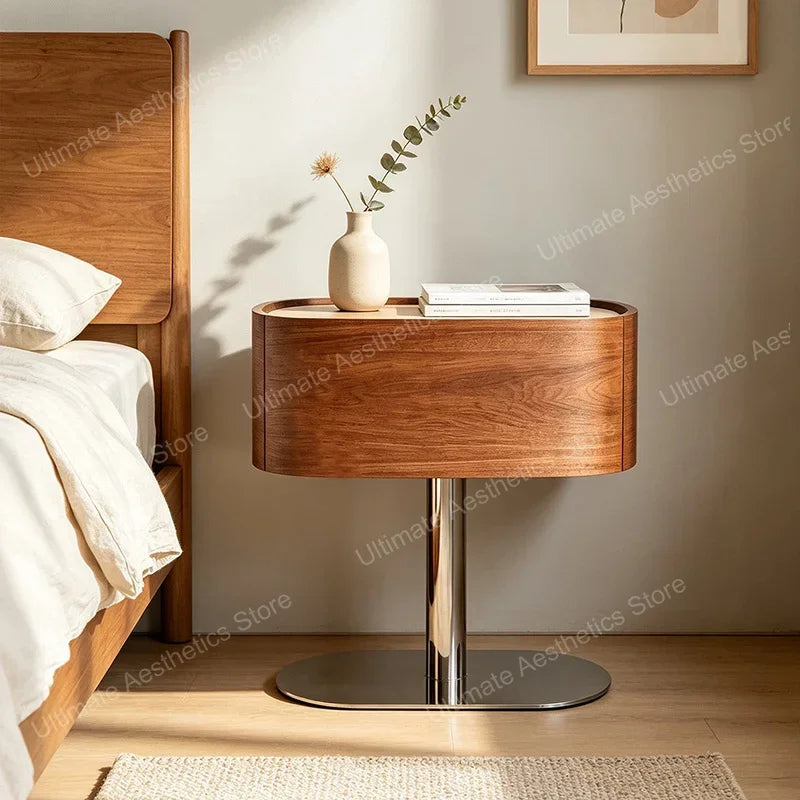Space Saving Bedside Table Elegant Luxury Glamour Unique Side Table Storage Drawers Trendy Table De Chevet Bedroom Furniture