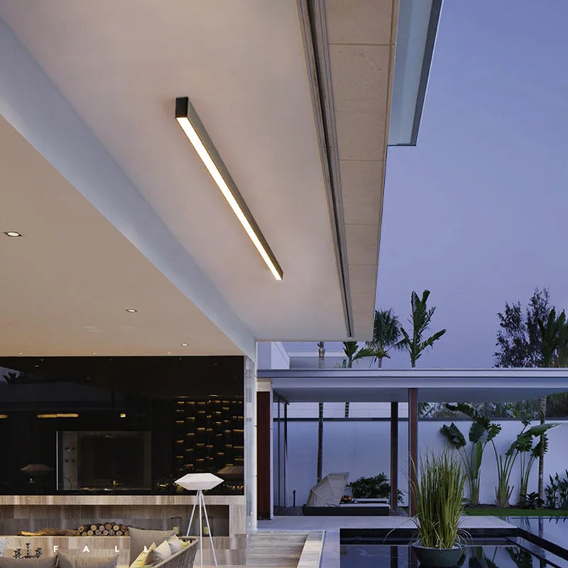 Minimalist Living Room, Bedroom, Balcony, No Main Light, Background Wall Lighting, Long Strip Exposed Linear LED Ceiling Light