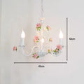 Bedroom Pastoral Rose French Chandelier Children's Room Wrought Iron Warm American Retro Princess Style Fresh Lamps