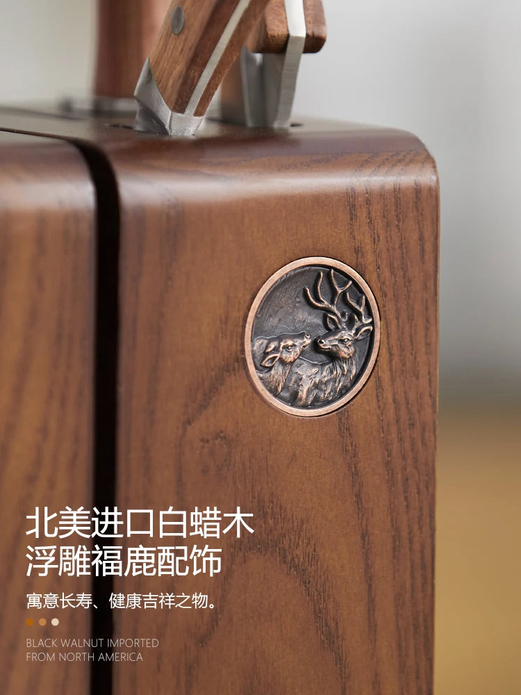 Kitchen countertop solid wood knife storage rack Household knife base Ventilation mould proof drainage knife rack knife case