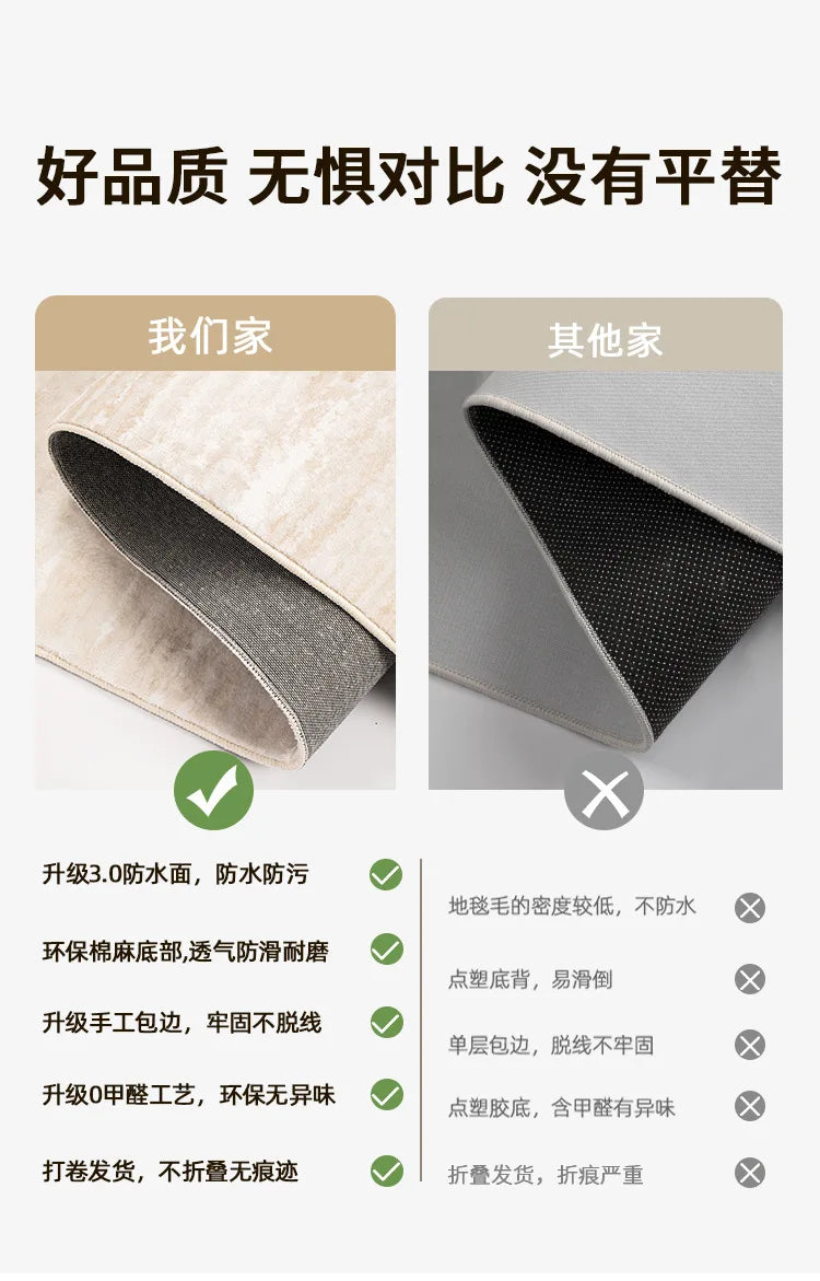 Living Room Carpet Non-slip Waterproof Bedroom Floor Mat Large Size Home Decoration Rugs Minimalist Lines Loop Pile Mats 거실 카펫