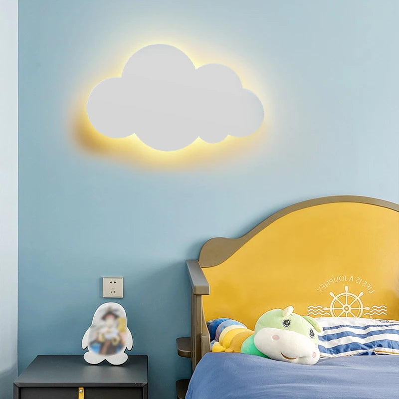 New Baby Room Cloud Wall Lamp Bedroom Bed Living Dining Room Attic Creative Warm Decoration Dimmable Wall Light