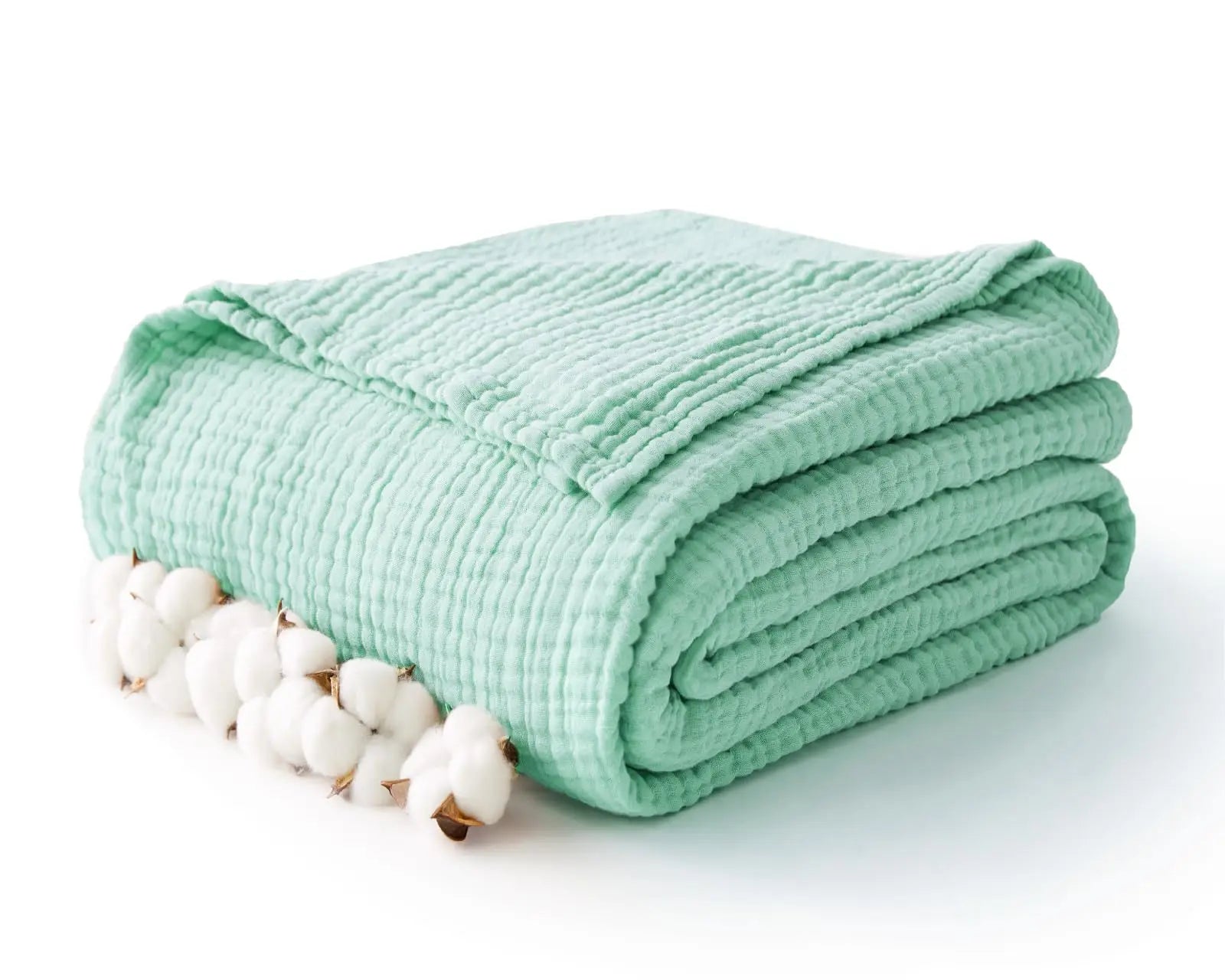 100% Cotton Blanket for Bed Soft Muslin Bed Blankets, Lightweight Breathable Bedspread Coverlet All Season Gauze Throw Blanket