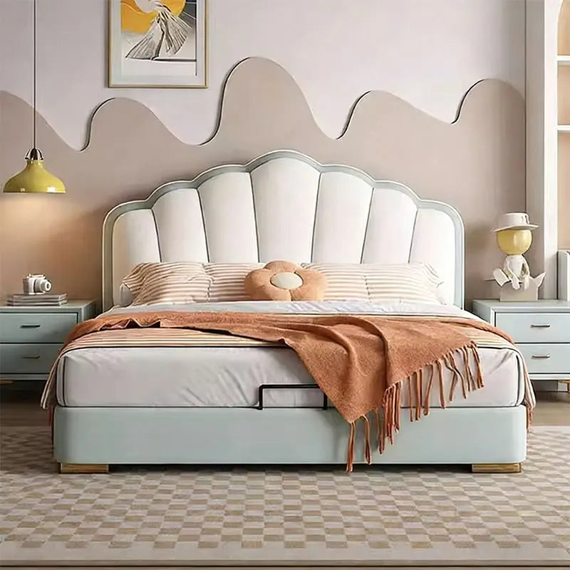 Modern Wooden Bed Bedroom Princess Design Sleeping Floor Mobile Girls Luxury Bed Children Letto Matrimoniale Hotel Furniture