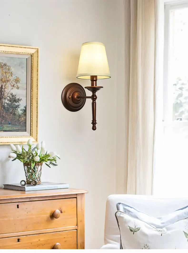 Retro Bedroom Bedside Wall Lamp Modern Simple European Style Hotel Living Room Study Corridor Wall Light Mirror Headlight