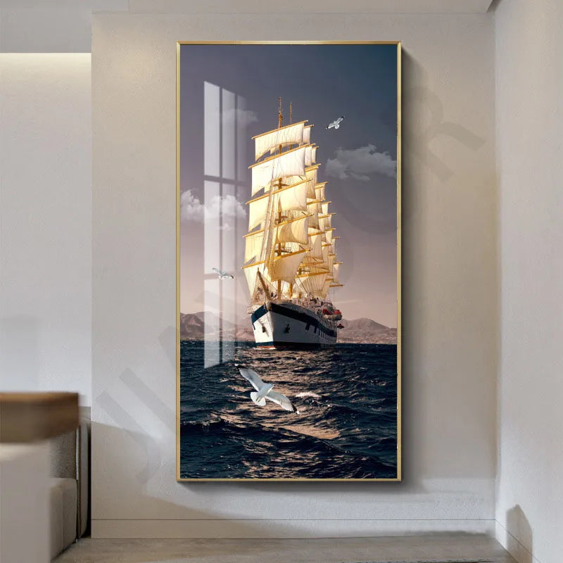 2024 New Living Room Decoration Painting, Dining Room Bedhead Hanging Mural Painting With Lights And Luxurious Lighting