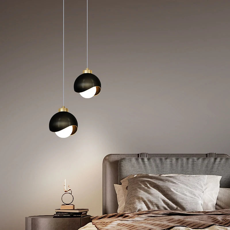 Bedroom Bedside Hanging Pendant Lamp Glass Ball LED Chandelier Lighting Ceiling Modern Interior Home Decor Lights Dining Kitchen