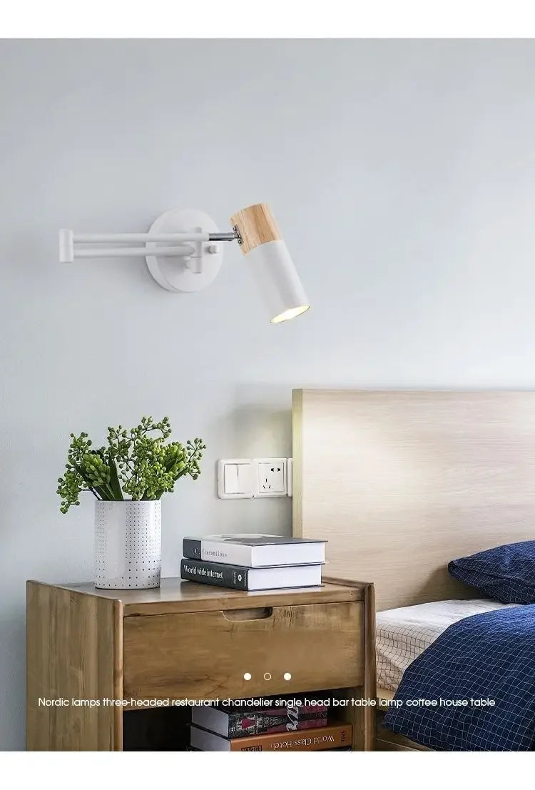 Modern Living Room Rocking Arm Wall Lamp Bedlamps for Bedroom Hotel Creative Telescopic Foldable Reading Wall Lamps