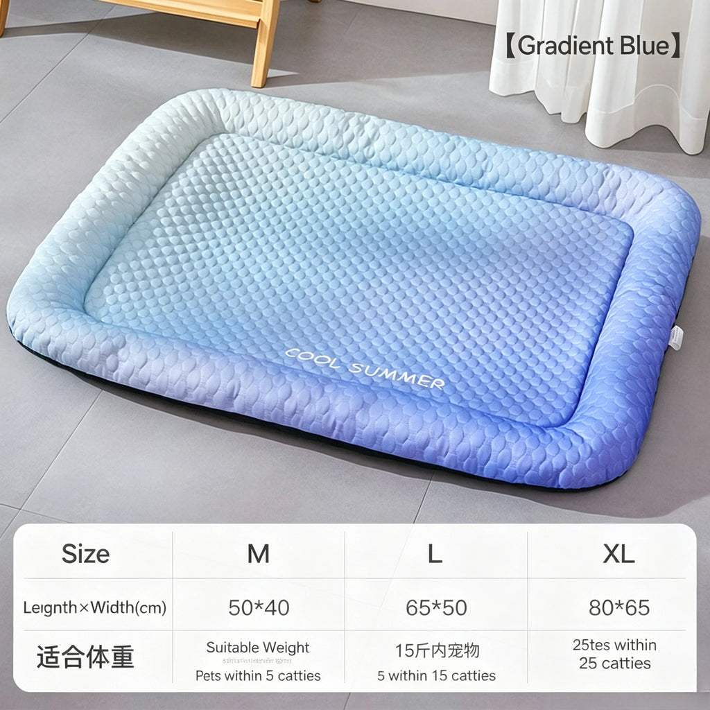 Cooling Bean Dog Mat, Summer Ice Silk Bed, Breathable Cooling Pad, Special Summer Cool Nest for Small Dogs Indoor Rest