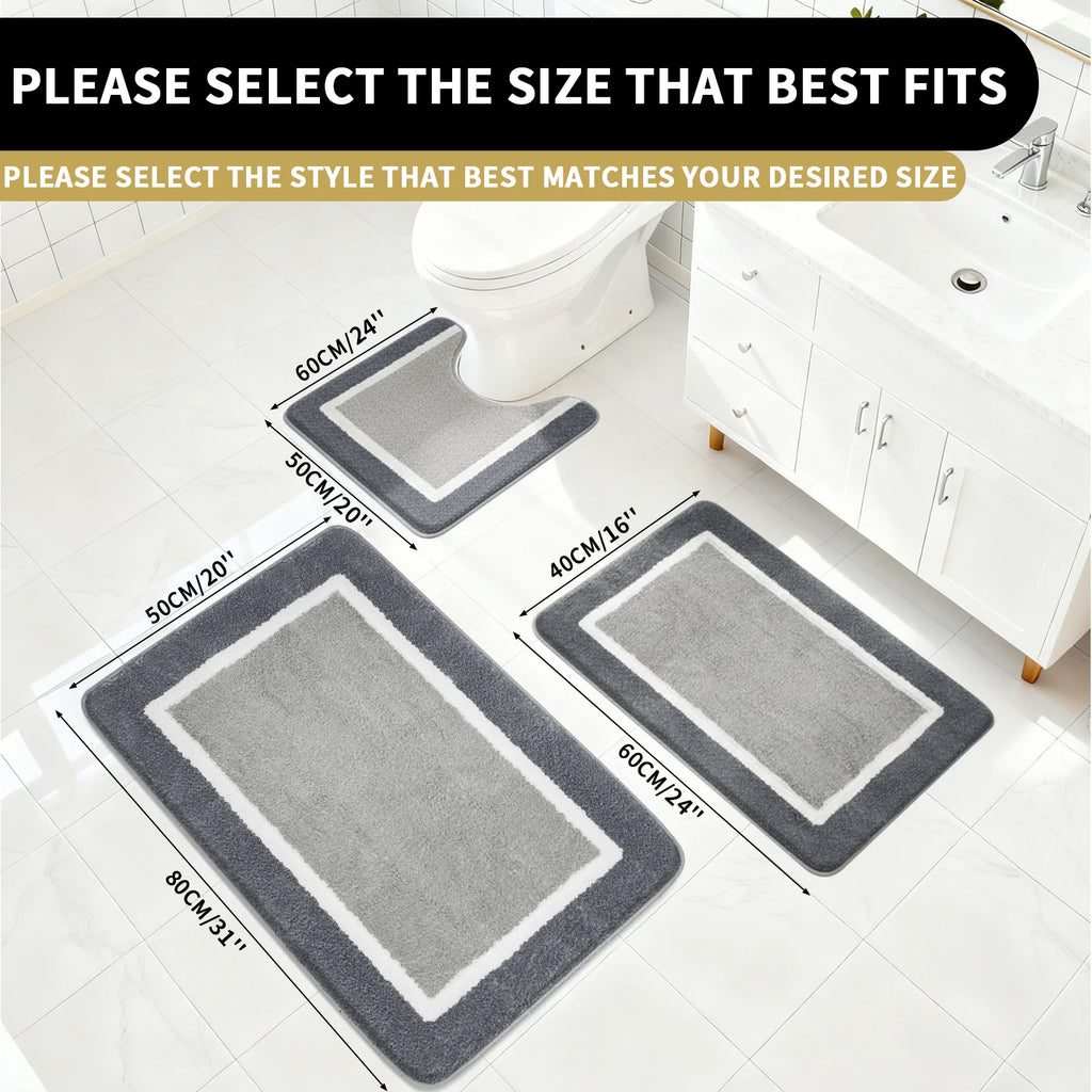 Super Absorbent Bath Mat Memory Foam Carpet Non-slip Bathroom Rug Bathtub Side Floor Rugs Shower Room Doormat Toilet Footpad