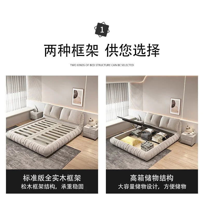 Bedroom Unique Minimalist Beds Nordic Organizer Upholstery Sleeping Fancy Bed Lounge Frames Queen 180x200cm House Accessories